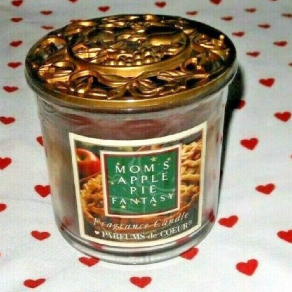 Vintage Body Fantasies MOM'S APPLE PIE Fantasy Jar Candle Decorative Lid 9 oz.